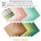 Gingerbread Lane - Linen-Printed Smooth Cardstock Single-Sided Linen Printed