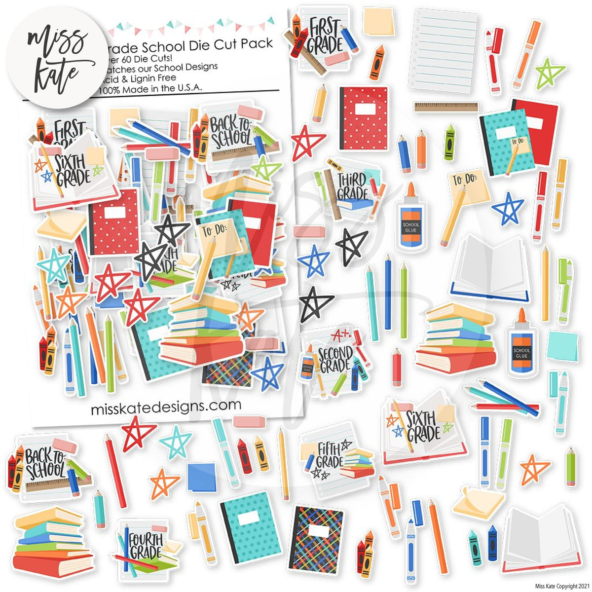 Grade School - Scrapbook Die Cuts Die Cuts 60+ School – MISS KATE