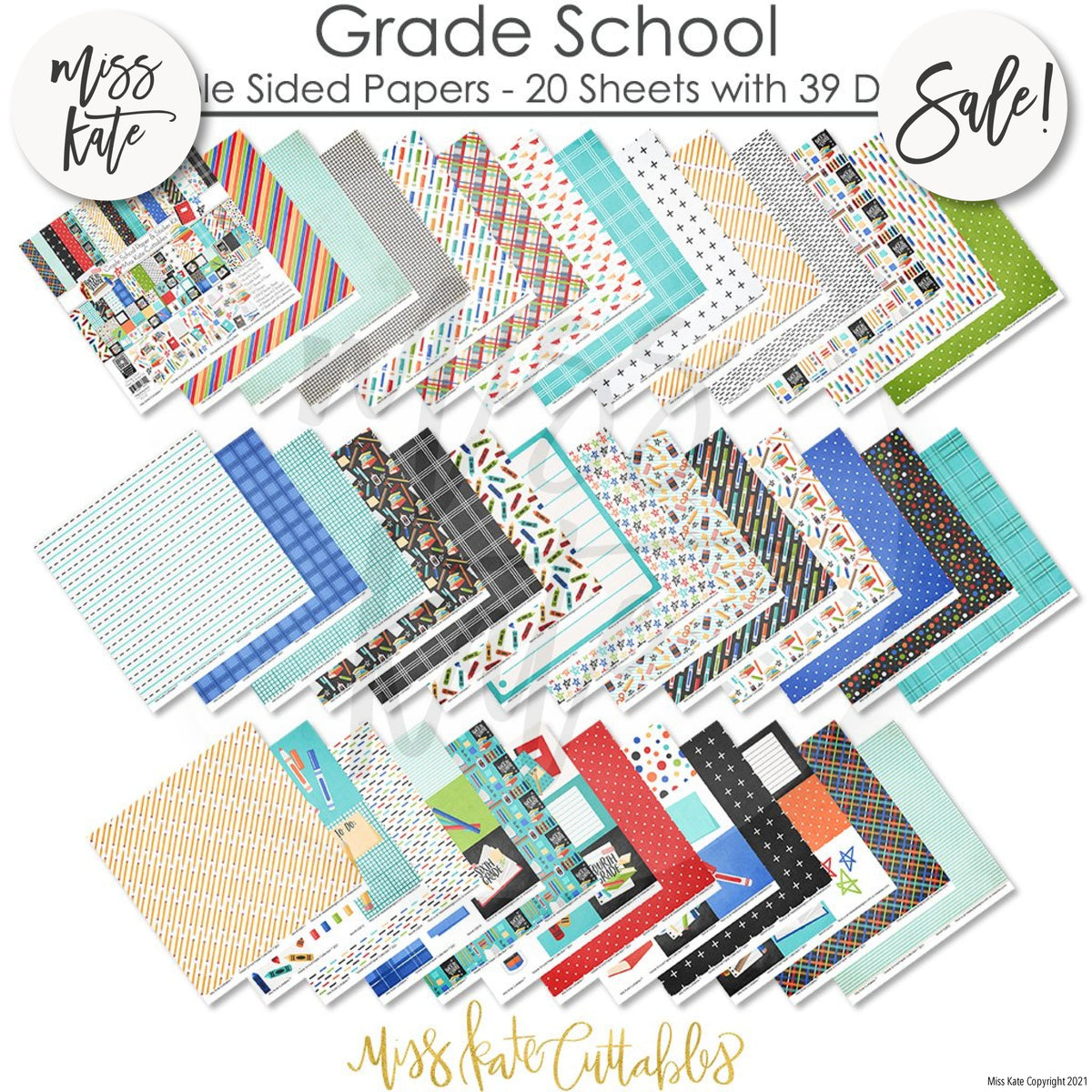 Grade Paper Sticker Grade School Scrapbook Paper & Sticker Kit – MISS KATE