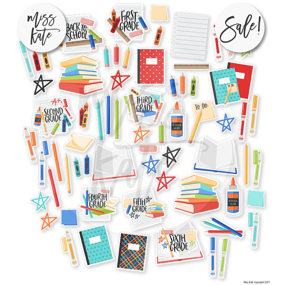 Grade Paper Sticker Grade School Scrapbook Paper & Sticker Kit – MISS KATE