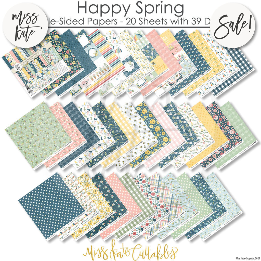 Happy Spring Sticker Happy Spring Scrapbook Paper & Sticker Kit – MISS KATE
