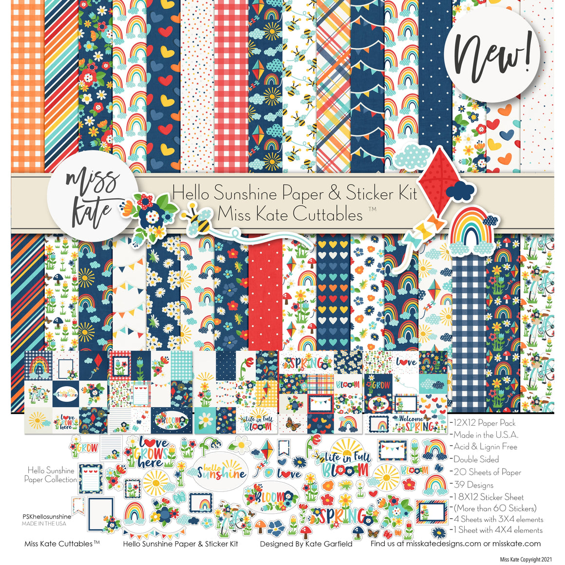 12x12 Paper & Sticker Kit (Double-Sided) – MISS KATE