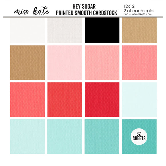 Hey Sugar- Linen-Printed Smooth Cardstock Single-Sided Linen Printed