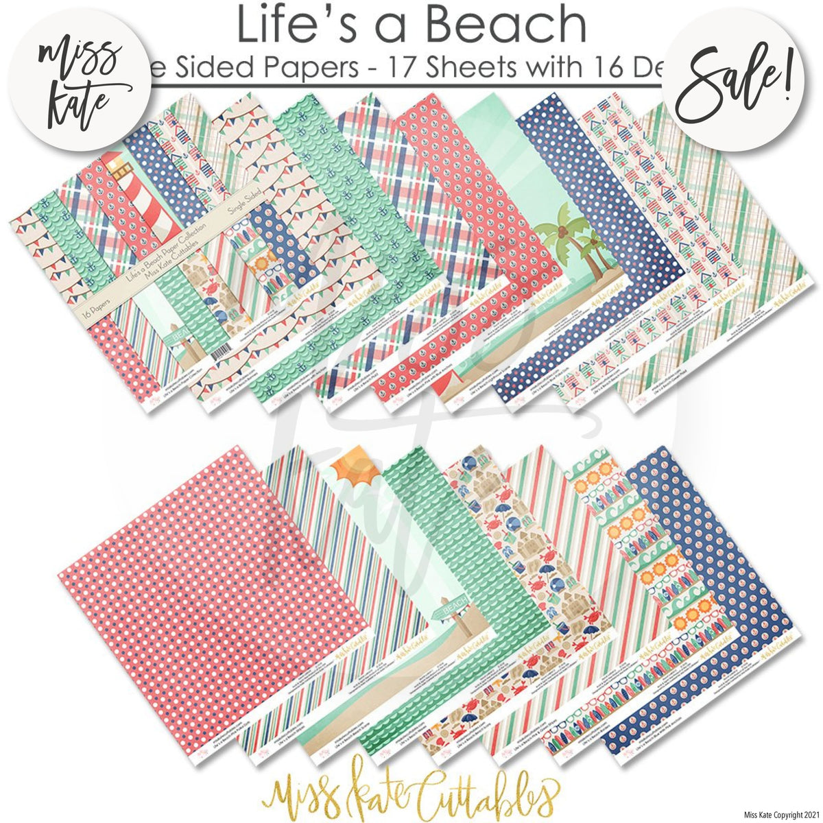 Life's a Beach - Summer Vacation Scrapbook Paper Pack – MISS KATE