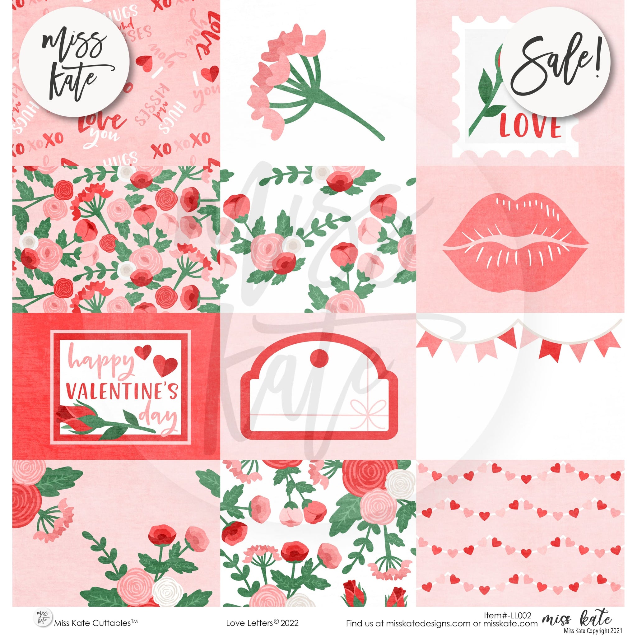 Love Letters Valentine's Day Scrapbook Paper & Sticker Kit – MISS KATE