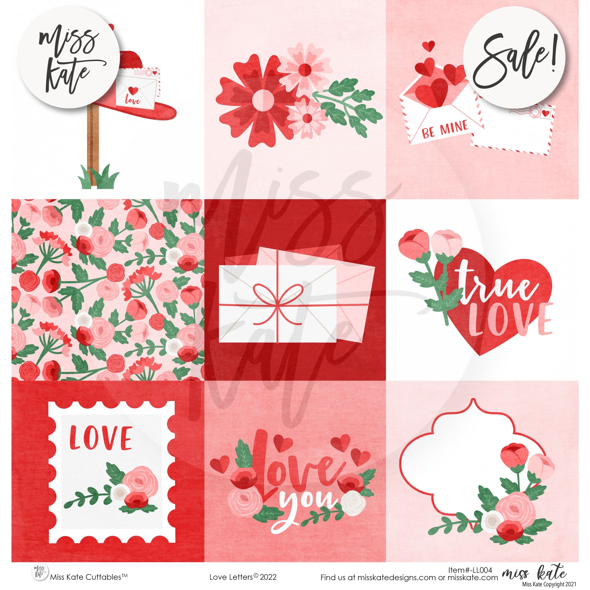 Love Letters Valentine's Day Scrapbook Paper & Sticker Kit – MISS KATE