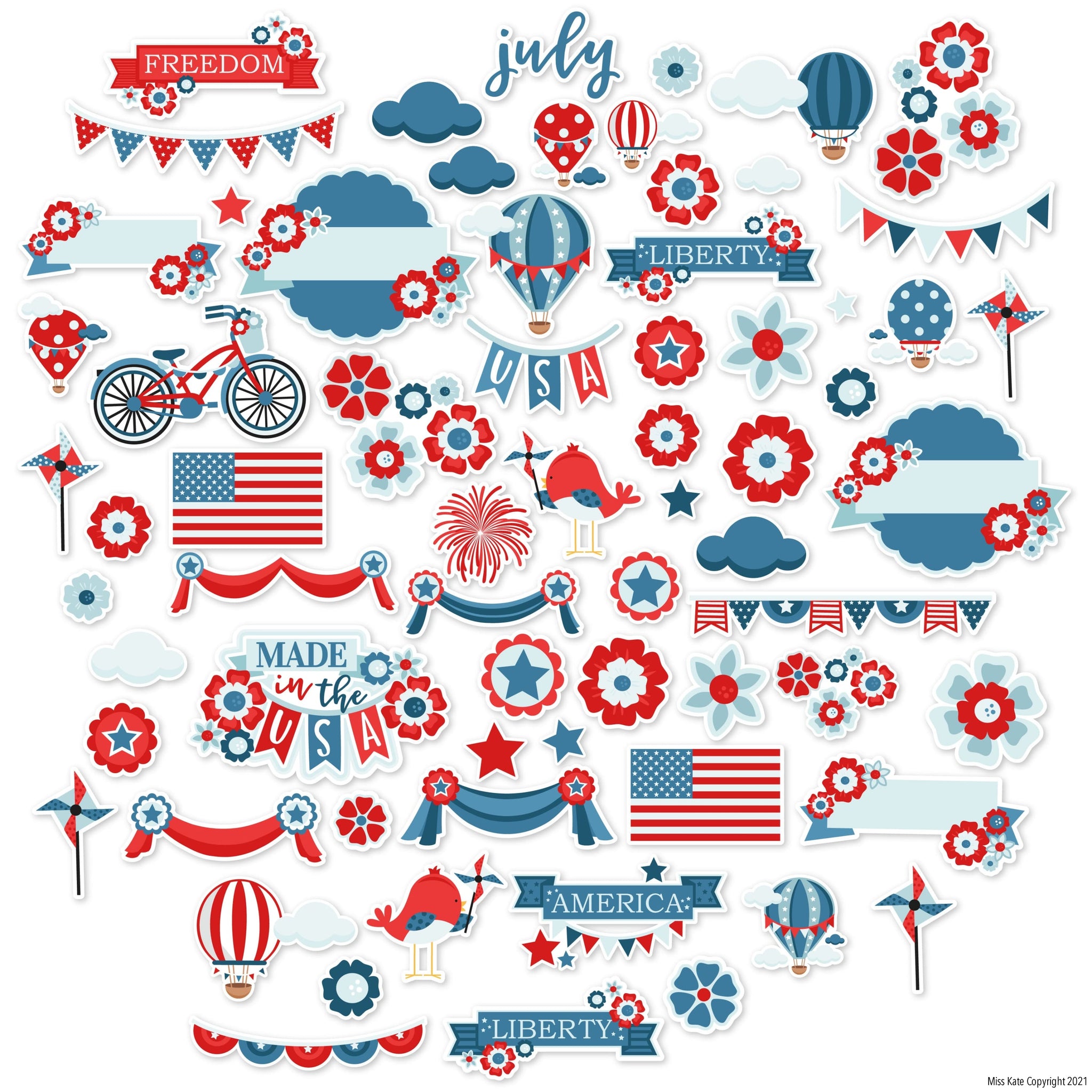 Made in the USA - Scrapbook Die Cuts Summer July 4th – MISS KATE