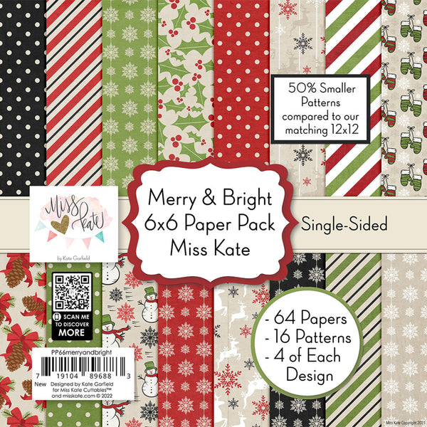 Paper Pack (24sh 6x6) Bright Christmas FLONZ Vintage Paper for Scrapbooking  and Craft ..