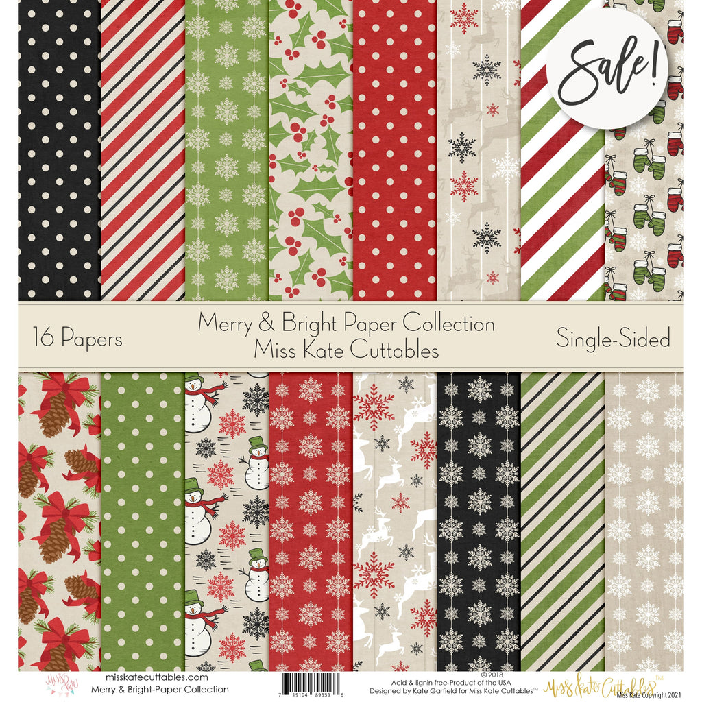 merry and bright paper pack 12x12 ss merry & bright - christmas scrapbook paper pack – miss kate
