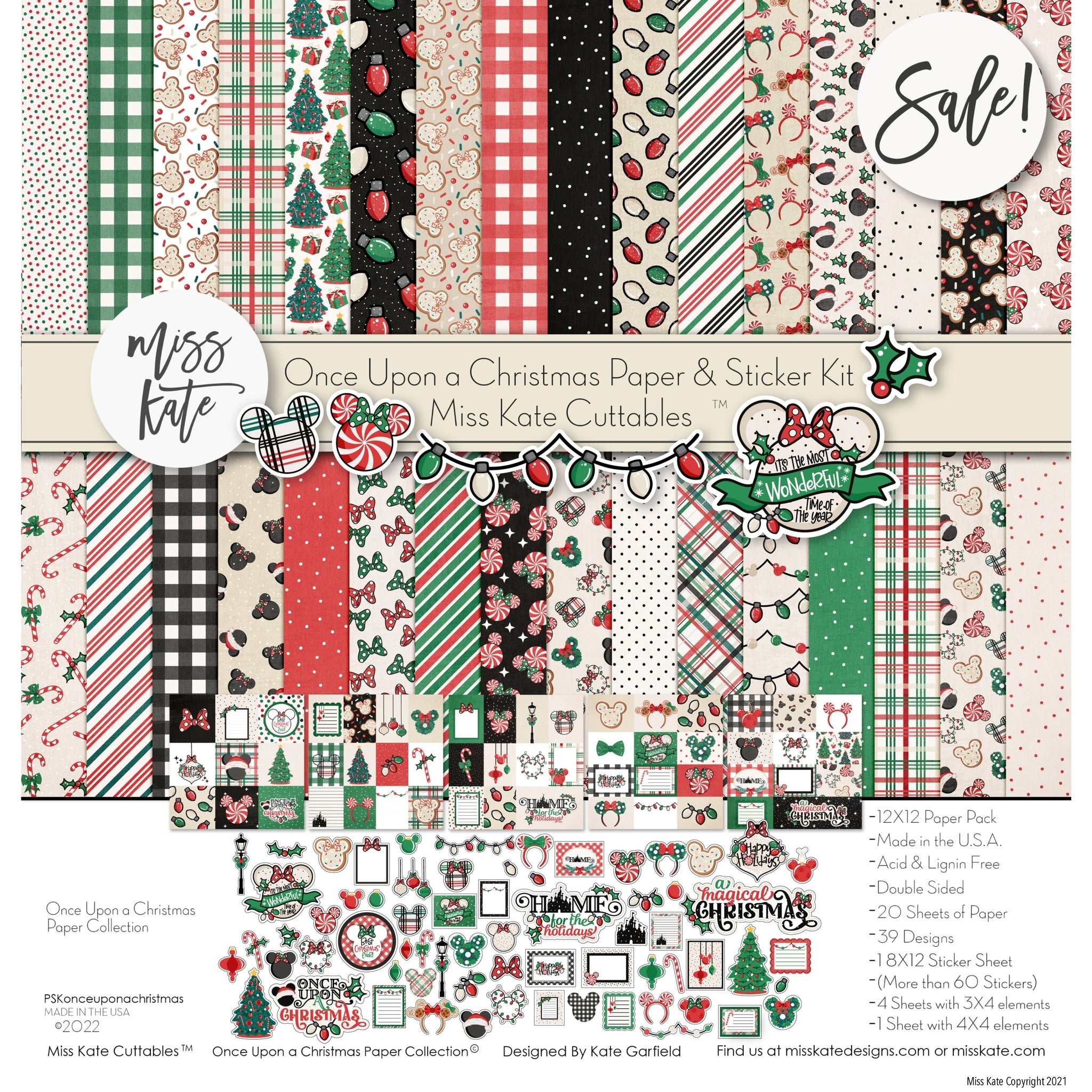Once Upon a Christmas Disney Scrapbook Paper & Sticker Kit – MISS KATE