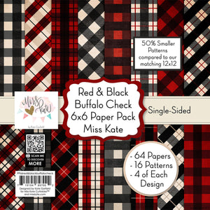 Red & Black Buffalo Check - 6X6 Paper Pack (Ss)