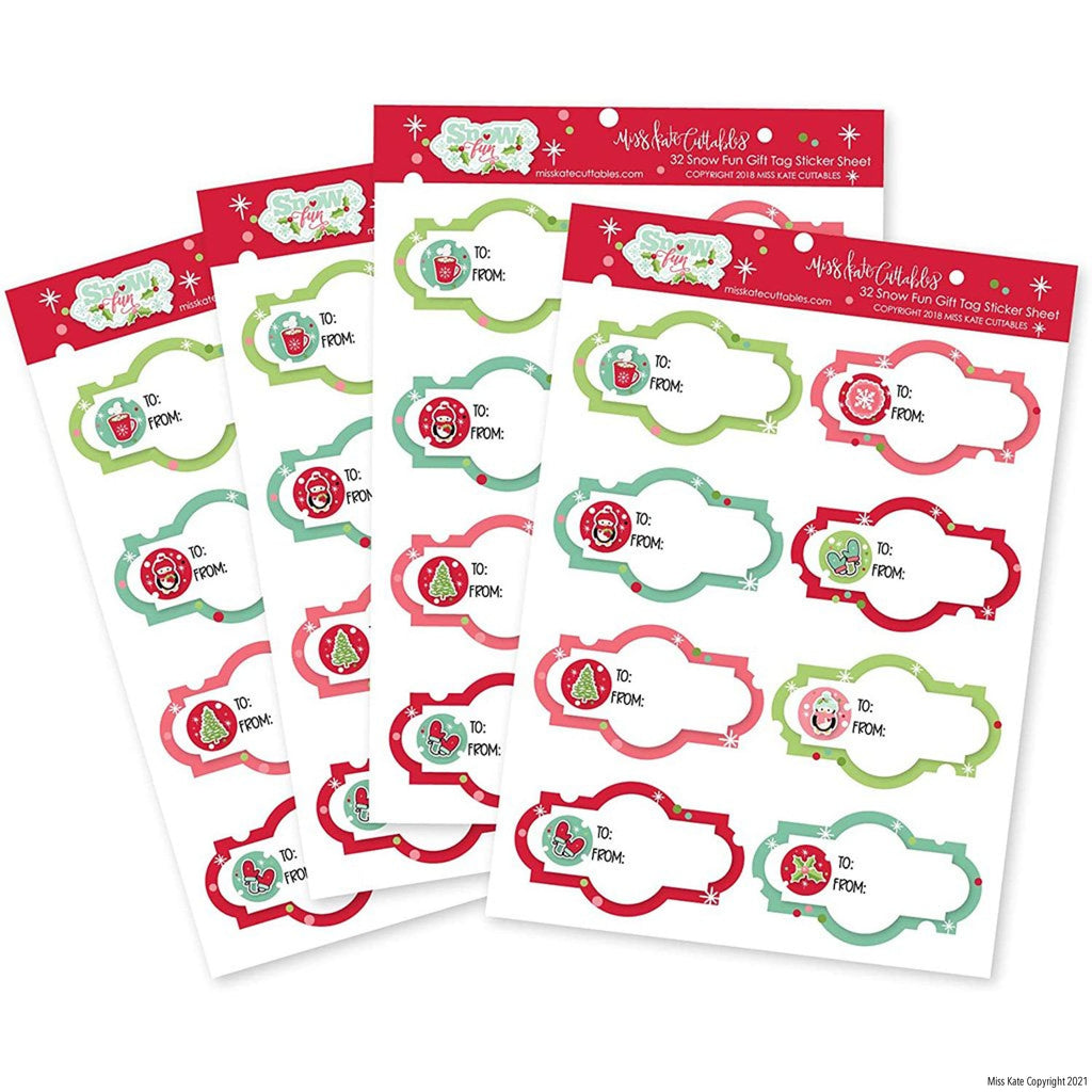 Snow Fun - Sticker Gift Tags Pack