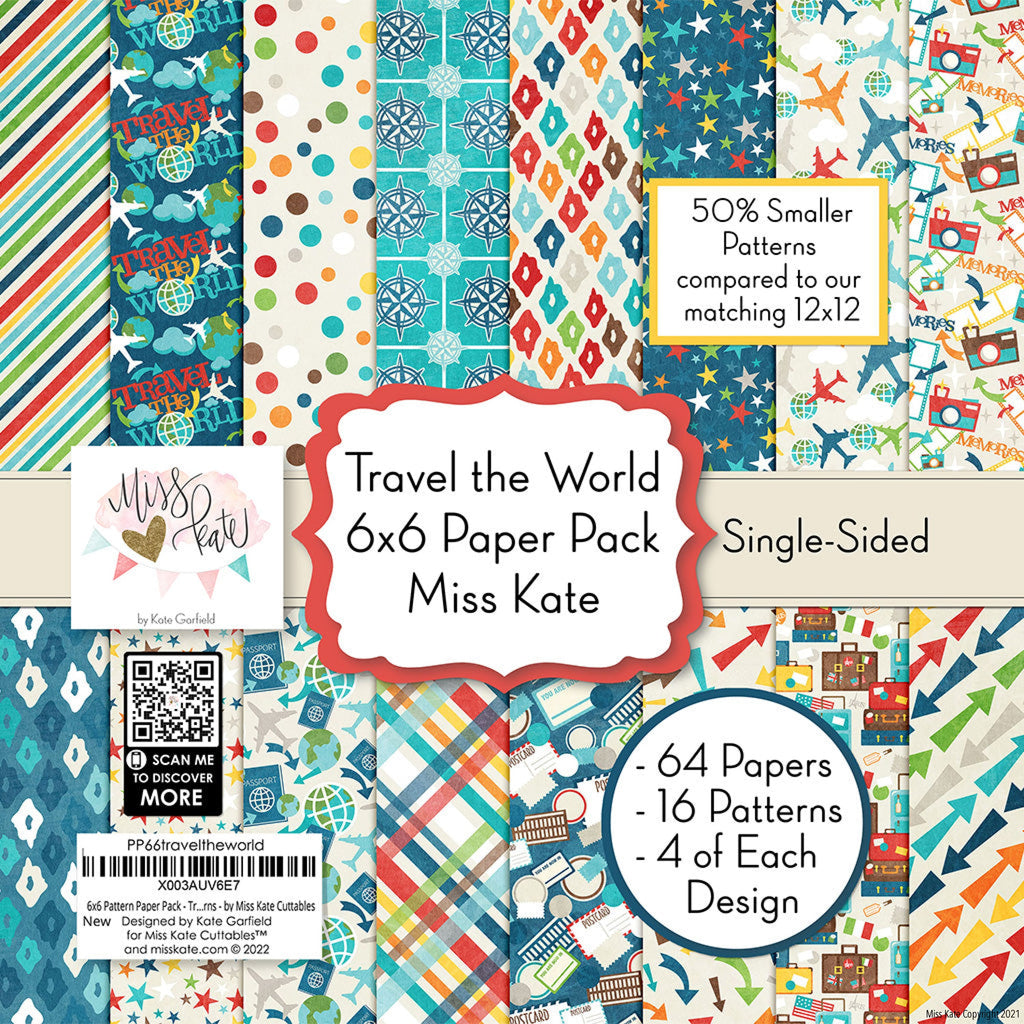 Travel the World - 6x6 Paper Pack Travel Scrapbook Paper – MISS KATE
