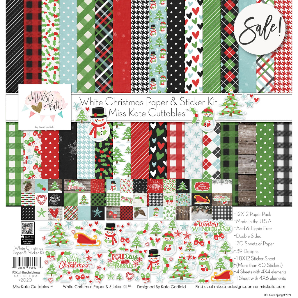 White Christmas - Scrapbook Paper & Sticker Kit – MISS KATE